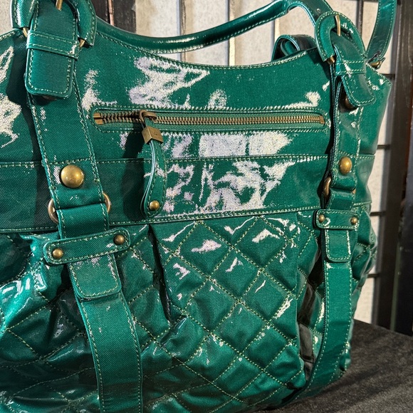 MAXX  New York Jewel Green Quilted Women's Hobo Style Bag - Picture 2 of 13